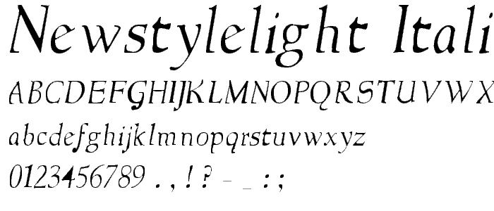 NewStyleLight Italic font